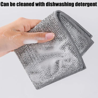 Metal Steel Wire Rags - Double-Sided Dishcloths for Pot & Pan Cleaning