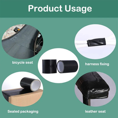 Self-Adhesive Leather Repair Tape - Black for Sofas, Car Seats, & Furniture