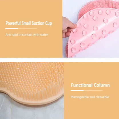 Reusable Shower Back Scraper & Cleaning Brush - Multifunctional Wall Mat