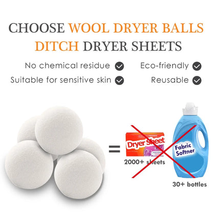 Reusable Wool Dryer Balls - 5cm Laundry Softener