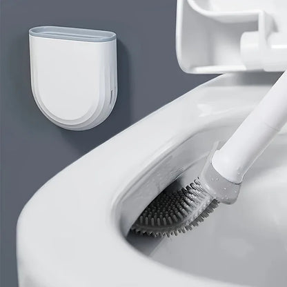 Wall-Mounted Toilet Brush with Holder - Multi-Color TPR Cleaning Brush