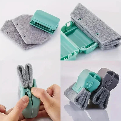 Window Groove Cleaning Cloth & Brush - Slot Cleaner Tool