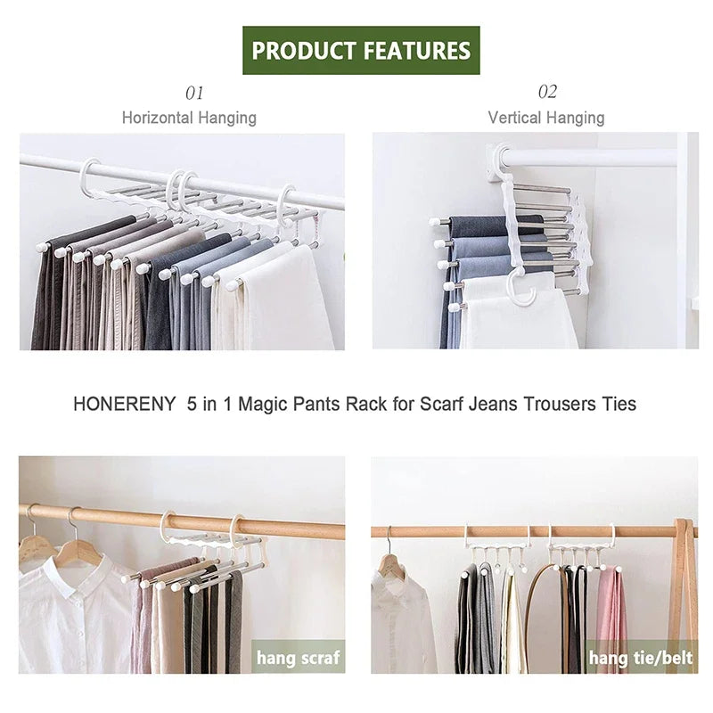 5-Layer Multi-Functional Non-Slip Clothes Hanger