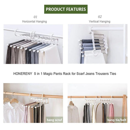 5-Layer Multi-Functional Non-Slip Clothes Hanger