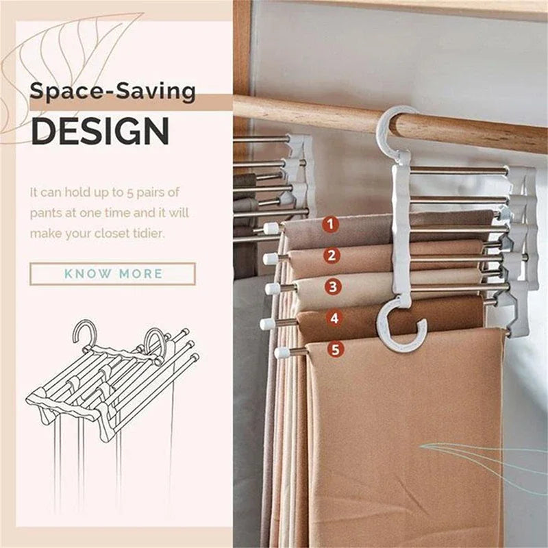 5-Layer Multi-Functional Non-Slip Clothes Hanger