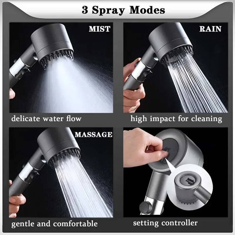 4-Mode High-Pressure Shower Head with Filter